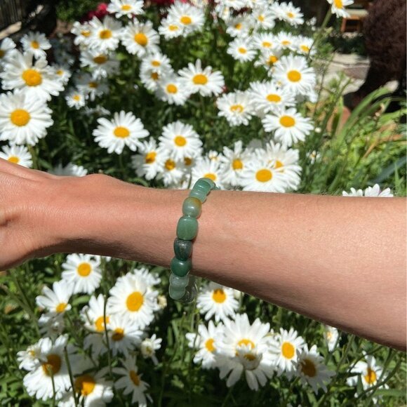 Green Aventurine Tumbled, Polished Stone Bracelet, Gift for Her - Picture 4 of 10